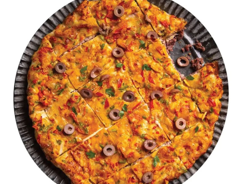 Large Roumy Sausage Feteer With Oriental Topping