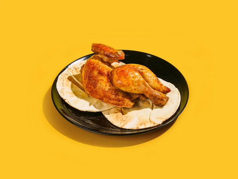 Half grilled chicken
