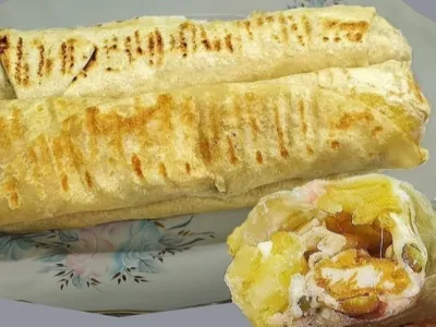 ساندوتش بطاطس محمرة مع جبنة موتزاريلا