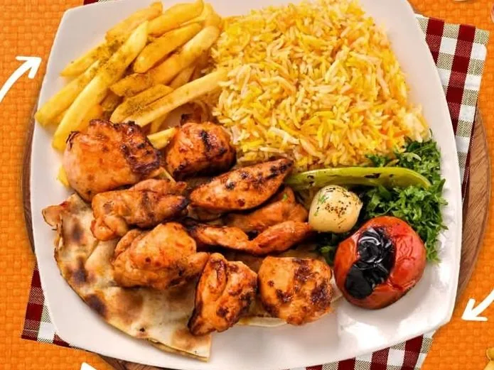 وجبة شيش وراك علي الفحم