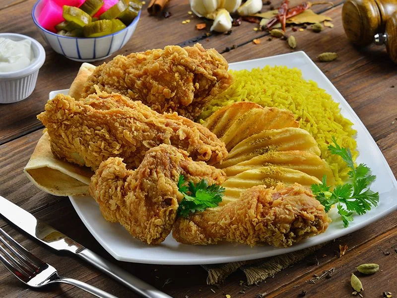 نصف دجاجة بروستد