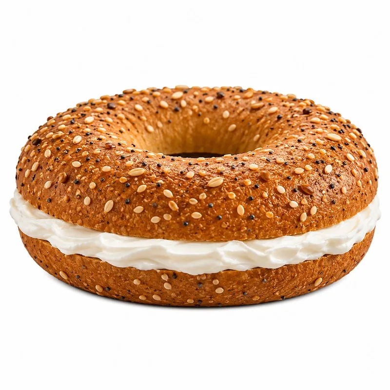 بيجل بني حبوب بالجبن الكريمي