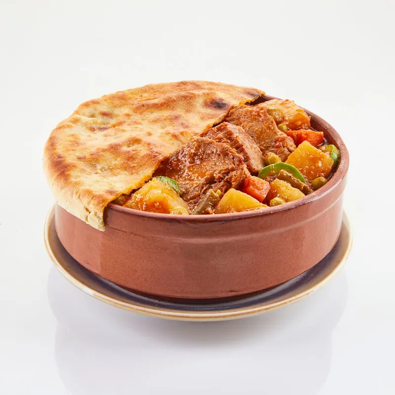 طاجن لحمة بالخضار+ارز